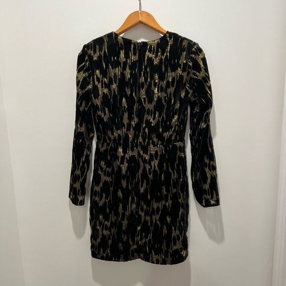 Bardot Ariela Mini Faux Wrap Long Sleeve Cocktail V Neck Dress Size 6 Small - Picture 9 of 9